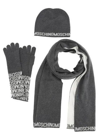 Комплект: шапка, шарф, перчатки Moschino