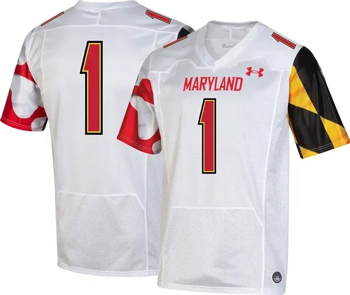 Мужская белая футбольная майка Under Armour Maryland Terrapins белая реплика