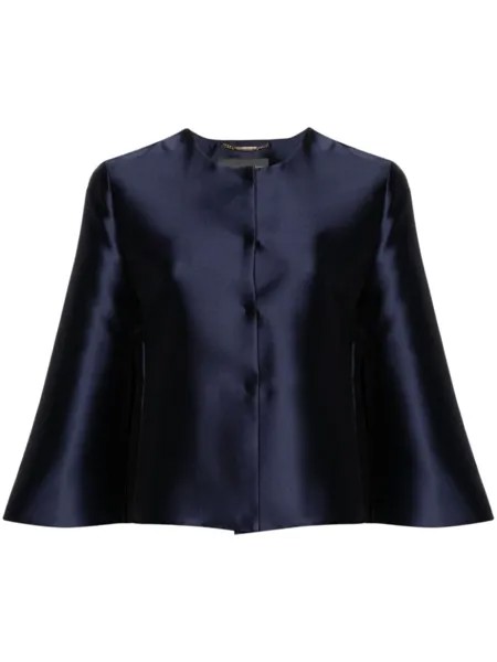 Alberta Ferretti атласное болеро с круглым вырезом, синий