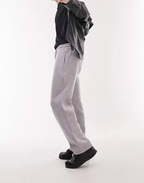 Topman – спортивные штаны серого меланжа прямого кроя