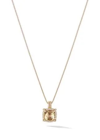 David Yurman 18kt yellow gold Châtelaine citrine and diamond pendant