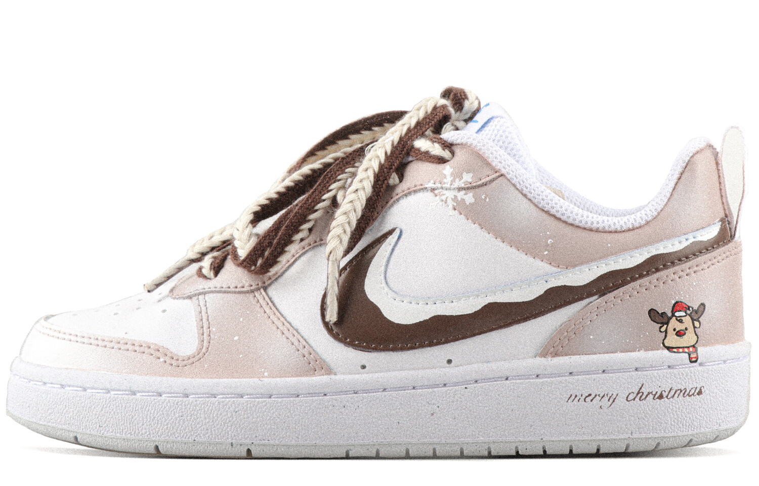 Кроссовки Nike Court Borough Skateboarding Shoes Women's Low-top White-brown, хаки