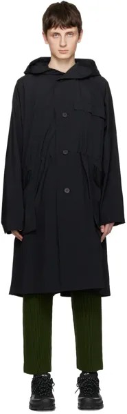 Черное пальто для акклиматизации Homme Plissé Issey Miyake