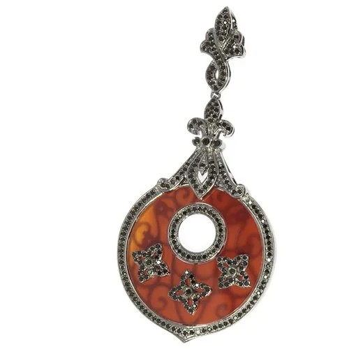 Подвеска с агатом и фианитами из серебра RJPS-001404-03-KAG-001-BLK JV