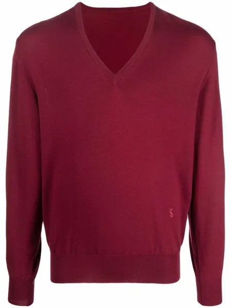 Yves Saint Laurent Pre-Owned джемпер 1980-х годов с V-образным вырезом