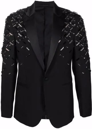 Versace однобортный пиджак с бусинами