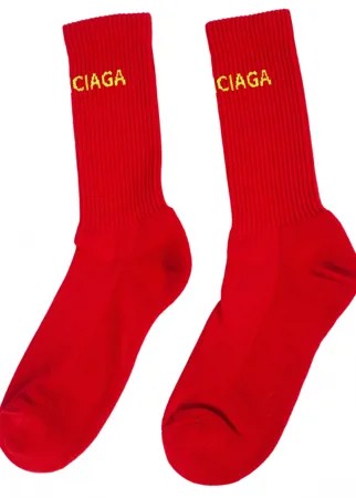 Красные носки с логотипом