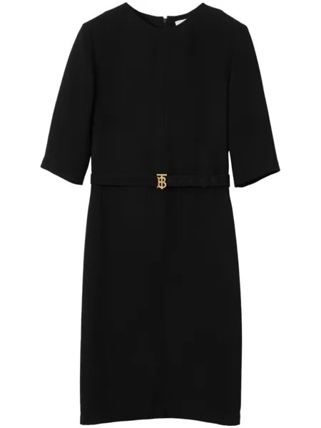 Платье миди с монограммой Burberry, черный
