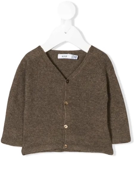 Knot raglan sleeve basic cardigan