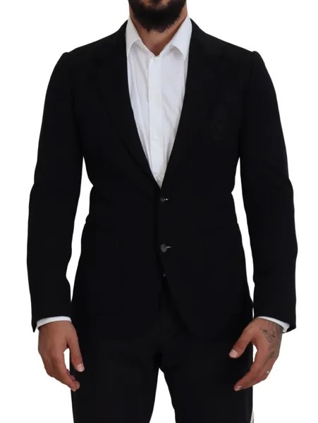 Блейзер DOLCE - GABBANA, черный шерстяной пиджак с короной, приталенный крой IT44/US34/ XS Рекомендуемая розничная цена 2000 долларов США