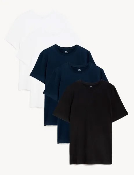 5 пар футболок с круглым вырезом из чистого хлопка Marks & Spencer