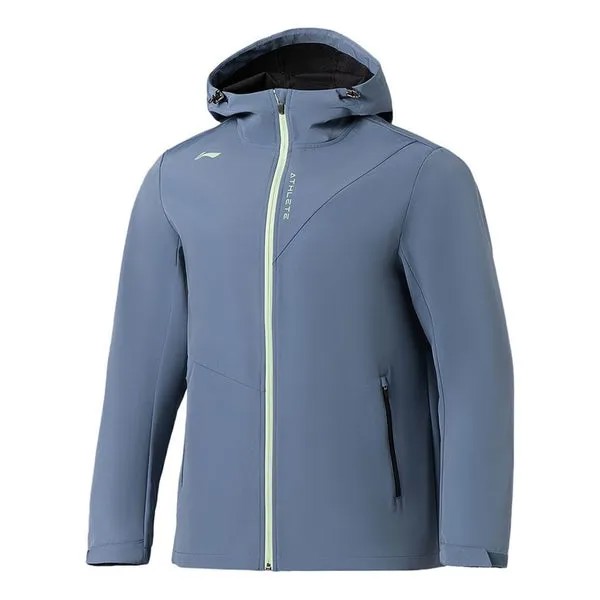 Куртка спортивные с капюшоном ветровка Li-Ning, синий