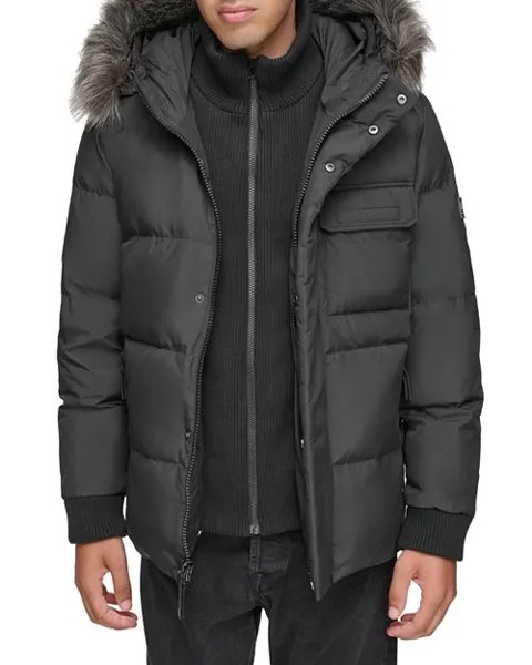 Пальто Nisko с капюшоном и отделкой из искусственного меха Andrew Marc, цвет Black
