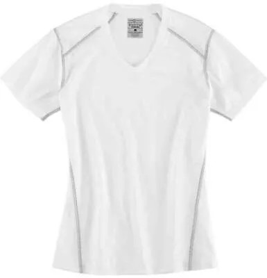 Женская спортивная футболка Rivers End с V-образным вырезом и короткими рукавами, белые повседневные топы 1111-WH