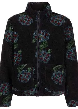 Stussy куртка из искусственной овчины с цветочным принтом