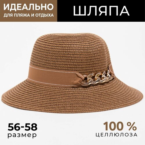 Шляпа Minaku, размер 56/58, коричневый
