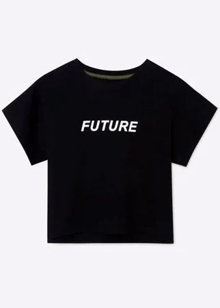 Чёрный спортивный топ Future для девочки Gloria Jeans