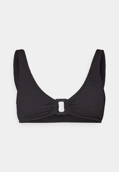 Верх бикини Wide Strap Scoop Ruched Squiggle aerie, черный