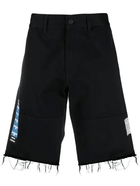Heron Preston джинсовые шорты с бахромой, черный