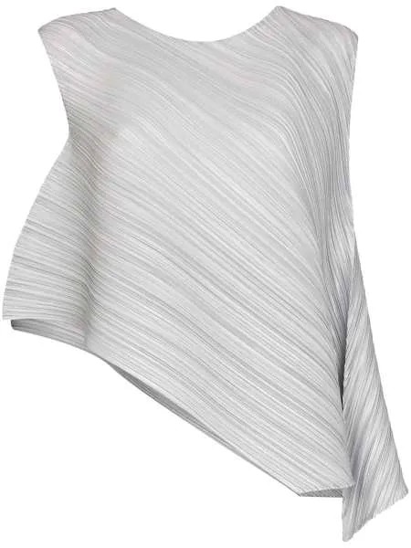 Pleats Please Issey Miyake плиссированная блузка асимметричного кроя