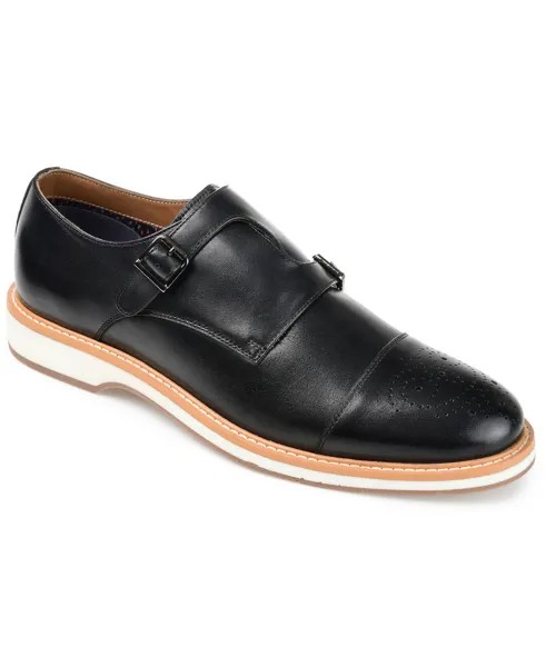 Мужские модельные туфли ransom cap toe monk strap Thomas & Vine, черный