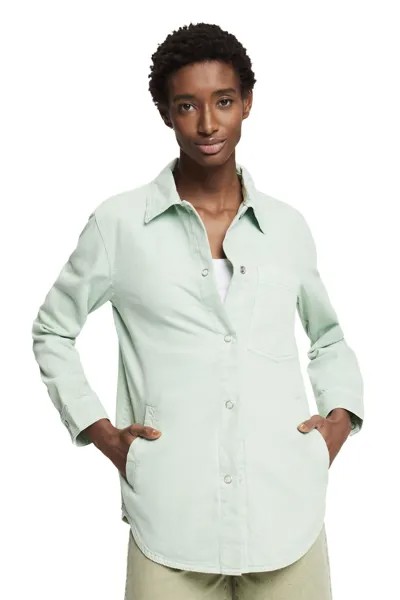 Рубашка оверсайз из тенселя Esprit, зеленый