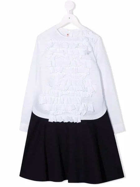 Marni Kids платье-рубашка с оборками