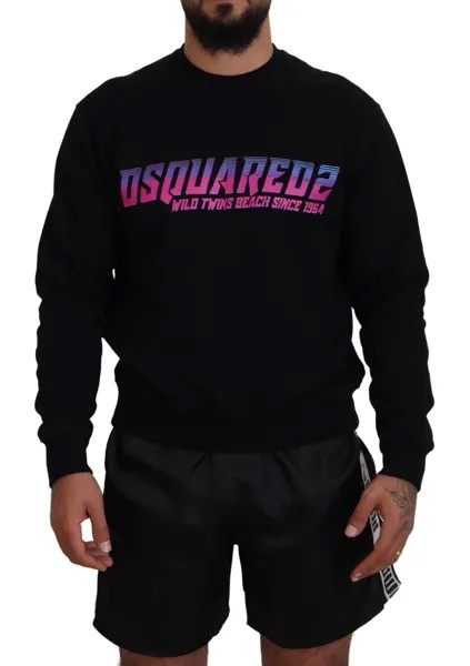 DSQUARED2 Свитер, черный мужской пуловер с длинными рукавами и логотипом IT48/US38/M 540usd