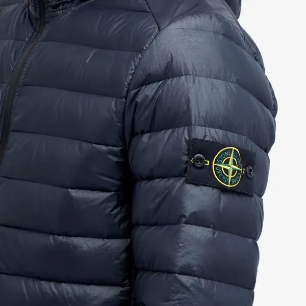 Stone Island Легкий пуховик с капюшоном, синий