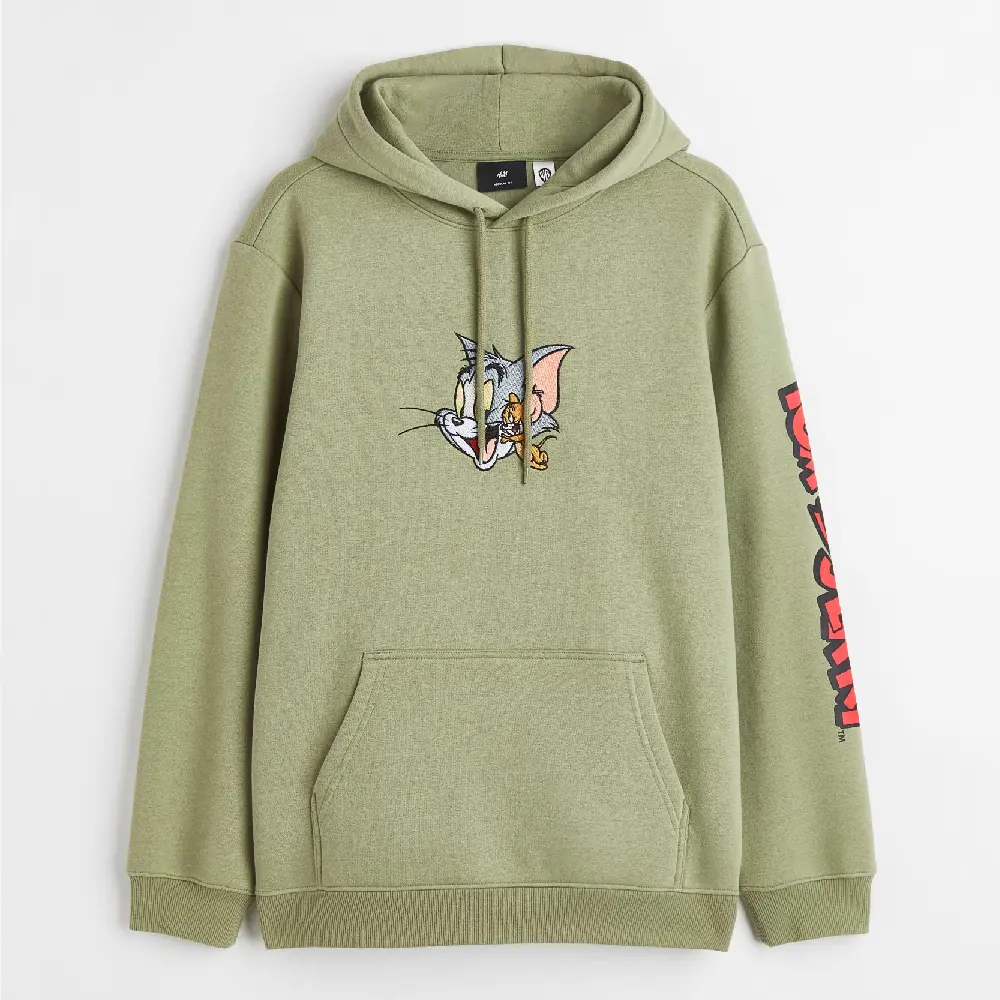 Толстовка H&M Regular Fit Tom and Jerry, зеленый