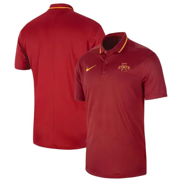 Мужское поло Cardinal Iowa State Cyclones 2023 Sideline Coaches Performance Polo Nike