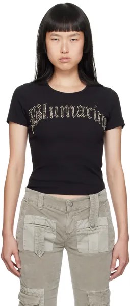 Черная футболка Blumarine со стразами