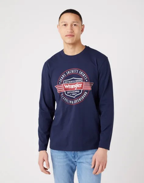 Лонгслив мужской Wrangler AMERICANA TEE NAVY синий 2XL