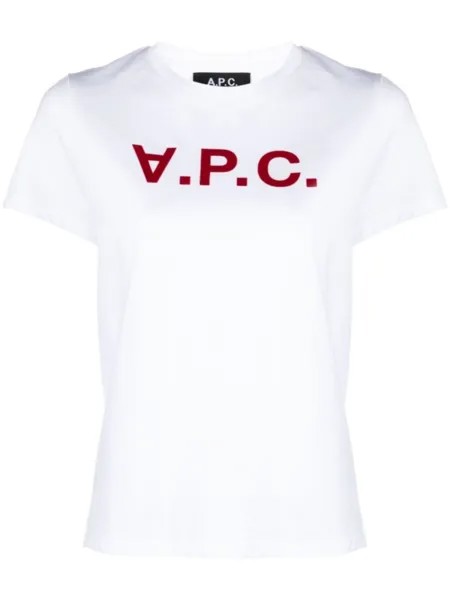 A.P.C. футболка с логотипом, белый