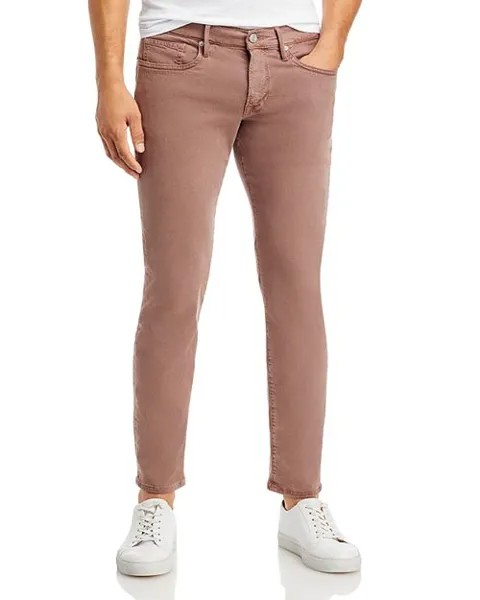 L'Homme Узкие брюки из твила с начесом FRAME, цвет Pink