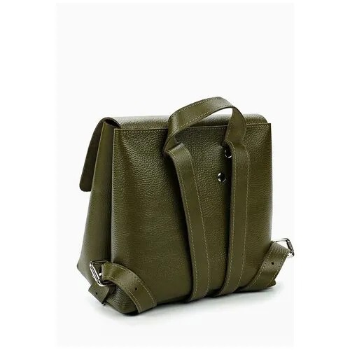 Женский рюкзак из натуральной кожи болотный B001 khaki grain Divalli