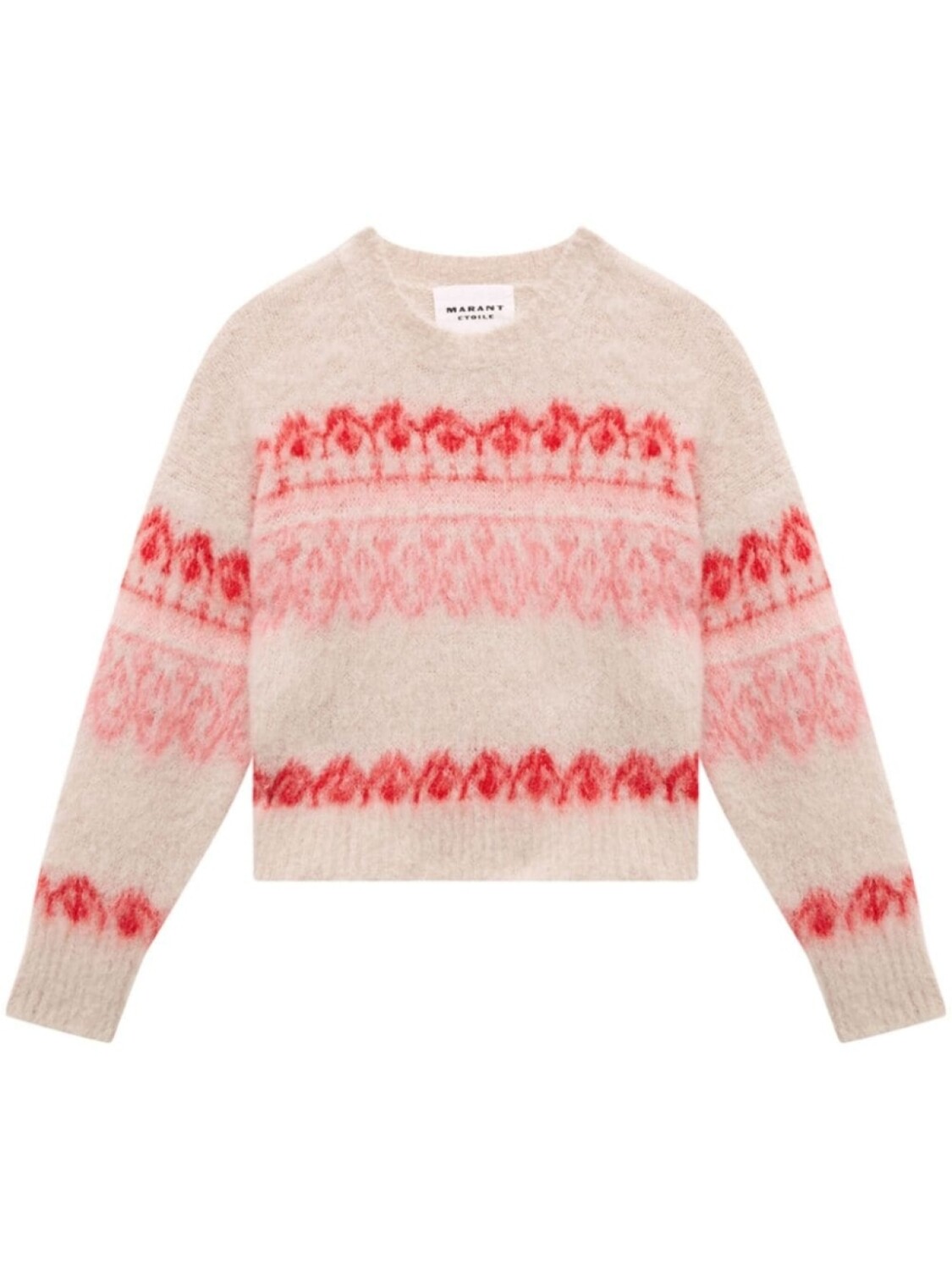 MARANT ÉTOILE жаккардовый джемпер с узором, нейтральный цвет