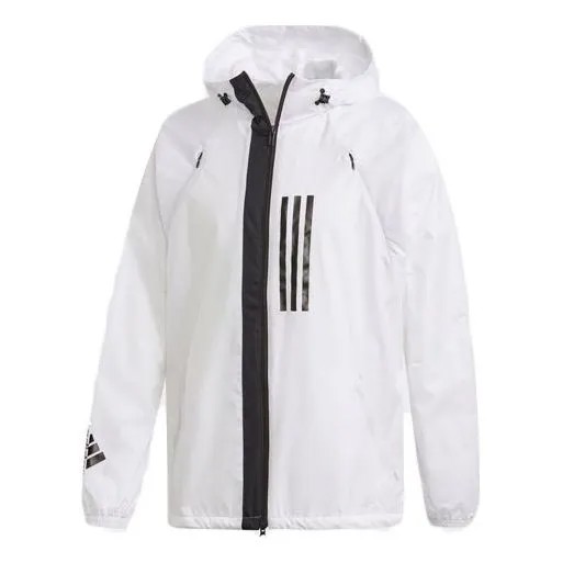 Куртка adidas W.D.N Jacket Fleece-Lined Running Hoody Windbreaker Hoodie 'White', белый