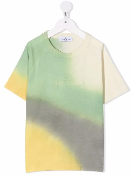 Stone Island Junior футболка с принтом тай-дай и логотипом