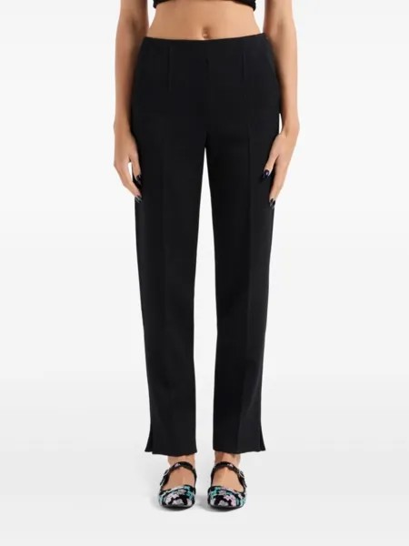 Giorgio Armani шерстяные брюки прямого кроя, черный