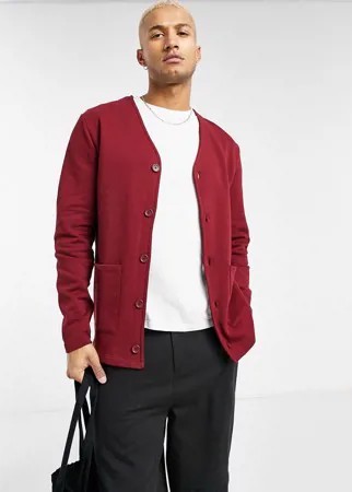 Темно-красный трикотажный кардиган ASOS DESIGN