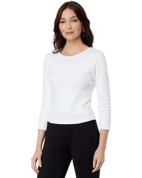 Футболка Michael Stars Emma 3/4 Sleeve Crop, белый