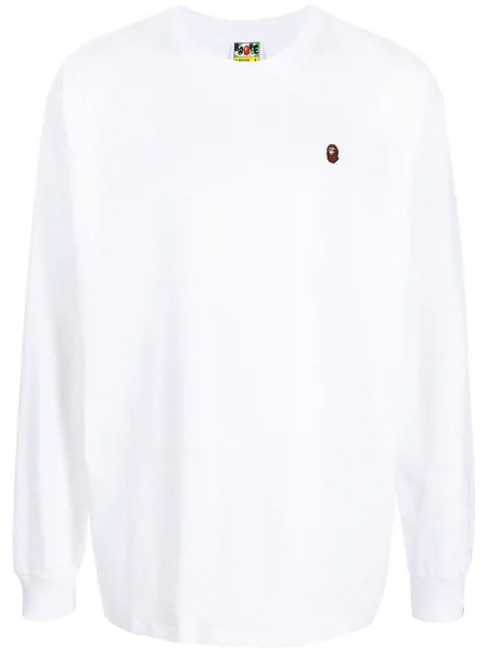 A BATHING APE® футболка с длинными рукавами и нашивкой-логотипом
