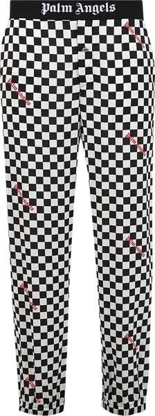 Брюки Palm Angels Damier Print Easy Pants 'Black/Red', черный