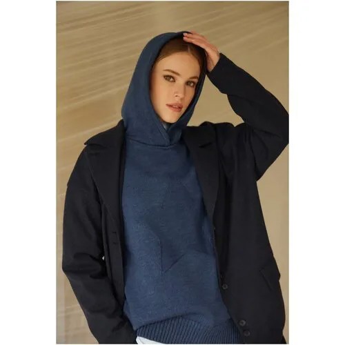Худи шерстяное YULIA'SWAY Синий ONE SIZE