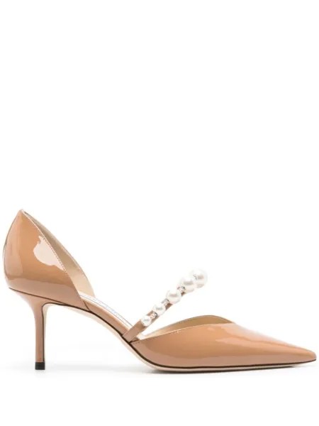 Jimmy Choo туфли-лодочки из кожи Aurelie 65 мм, нейтральный цвет