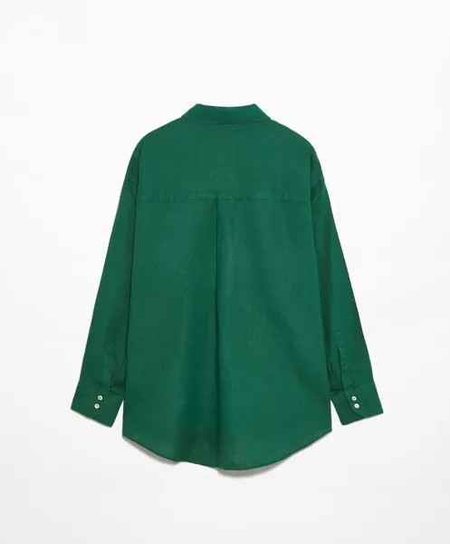 Рубашка Oysho Linen Long Sleeved, зеленый