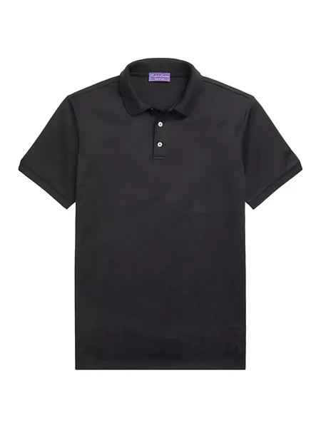 Жаккардовая рубашка-поло пике Ralph Lauren Purple Label, черный