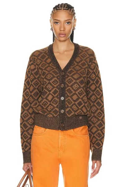 Кардиган Acne Studios Knit, цвет Toffee Brown & Black