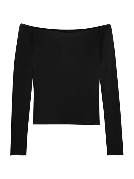 Лонгслив Pull&Bear, черный